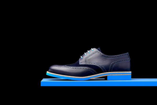 Oxford Shoe Brown with Blue Sole