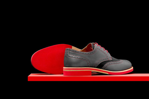 Mens Red Suede Wingtip Dress Shoes – Bold Society